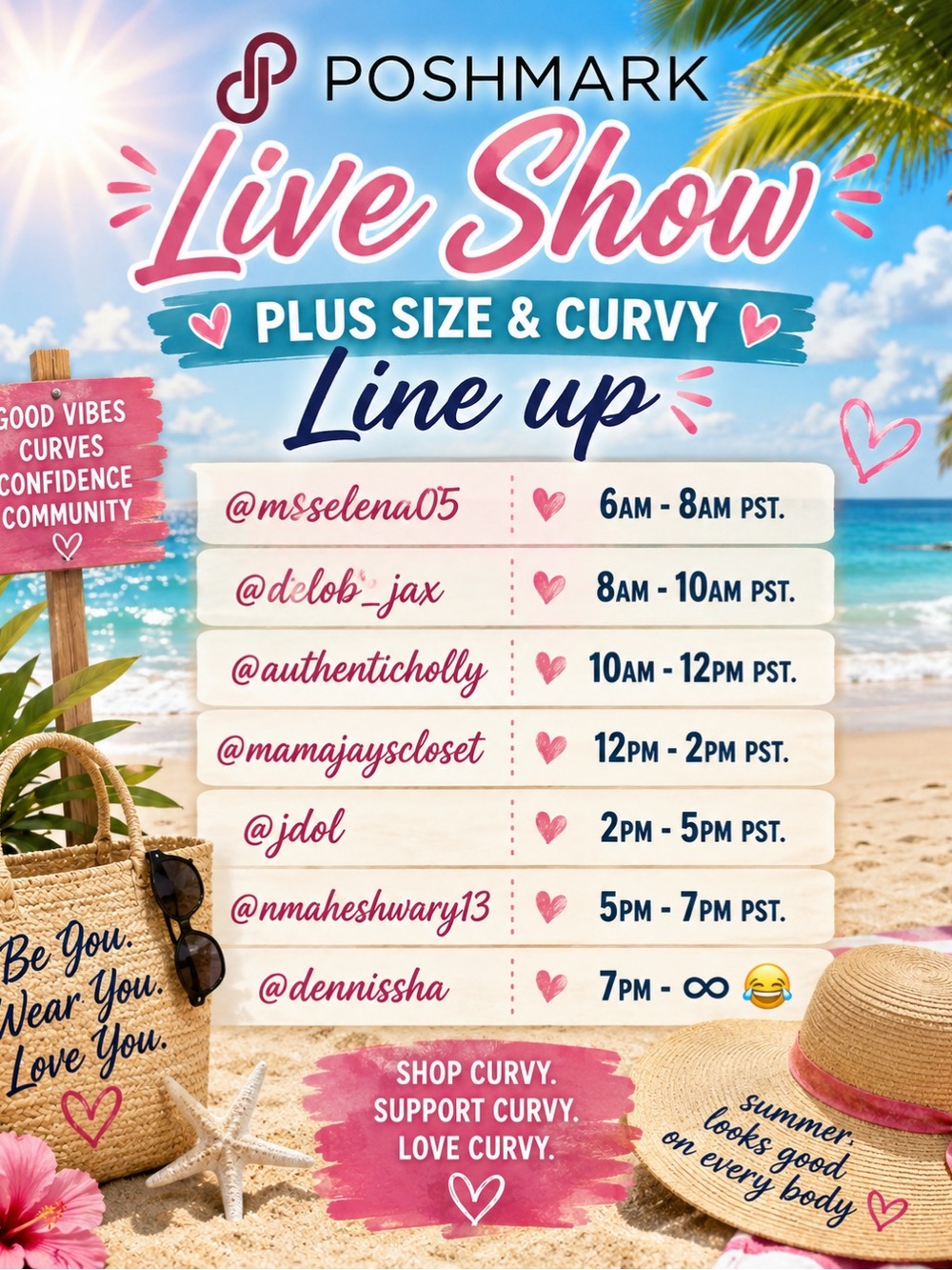 Poshmark Live Show Plus Size & Curvy Beach Graphic Poster